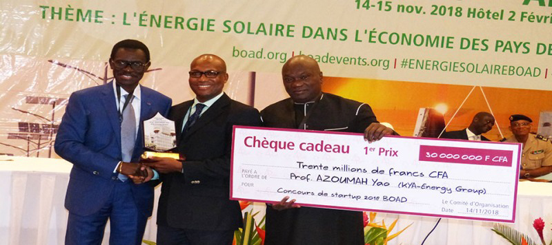 Grand prix du concours de startups en énergie renouvelable de la BOAD remporté par le Togolais Yao AZOUMAH