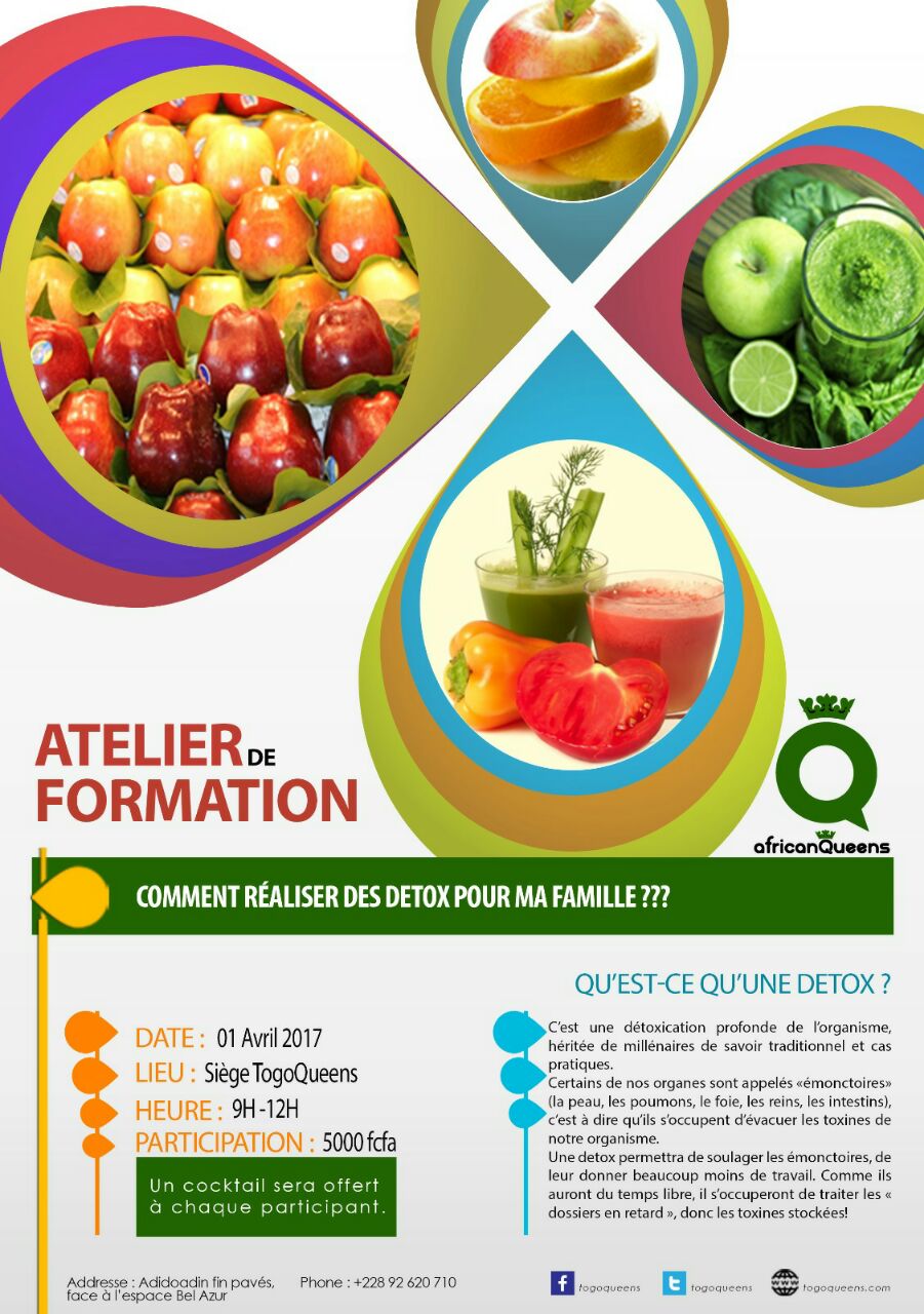 ATELIER DE FORMATION : " COMMENT REALISER DES DETOX POUR MA FAMILLE?"