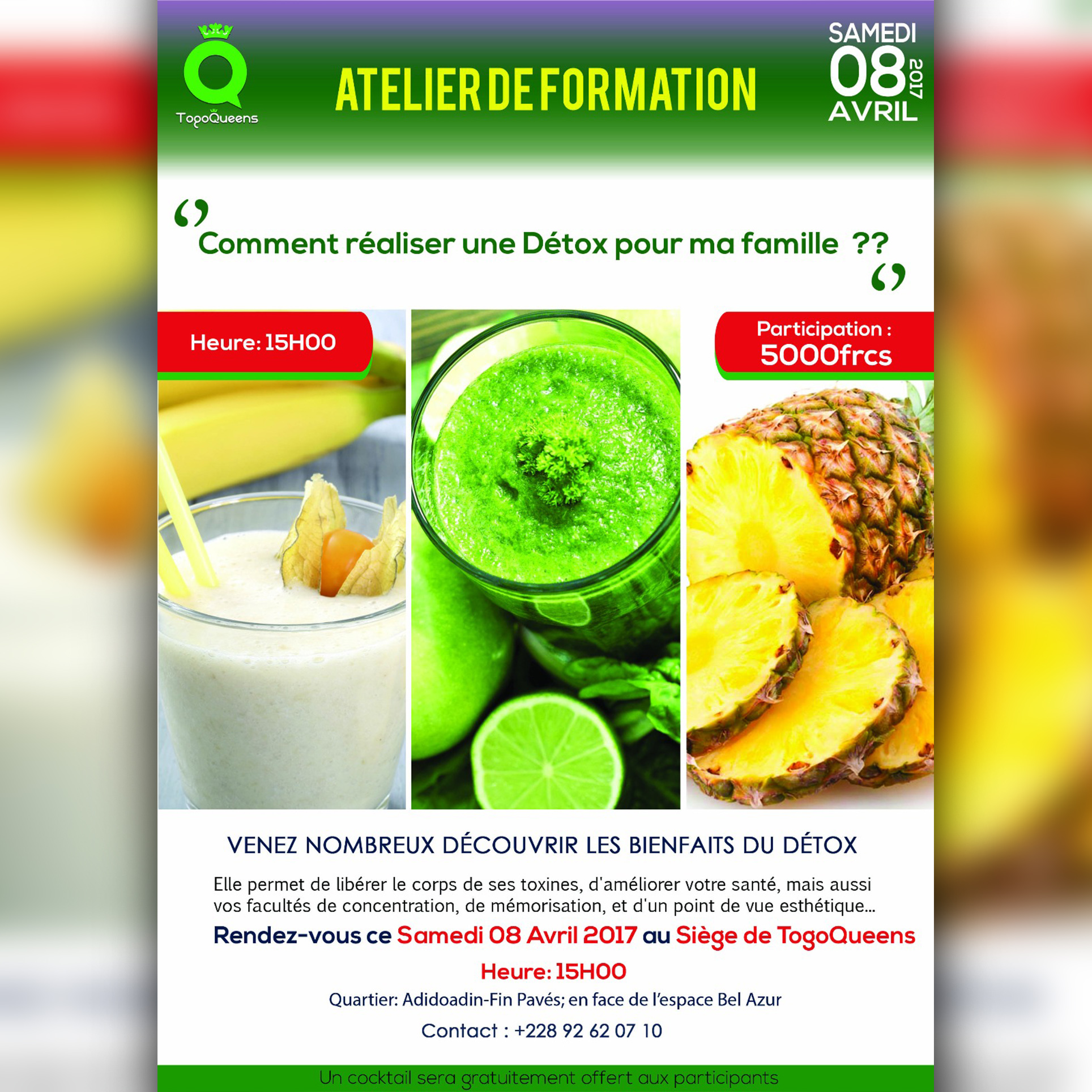 Atelier de formation : " COMMENT REALISER DES DETOX POUR MA FAMILLE?"