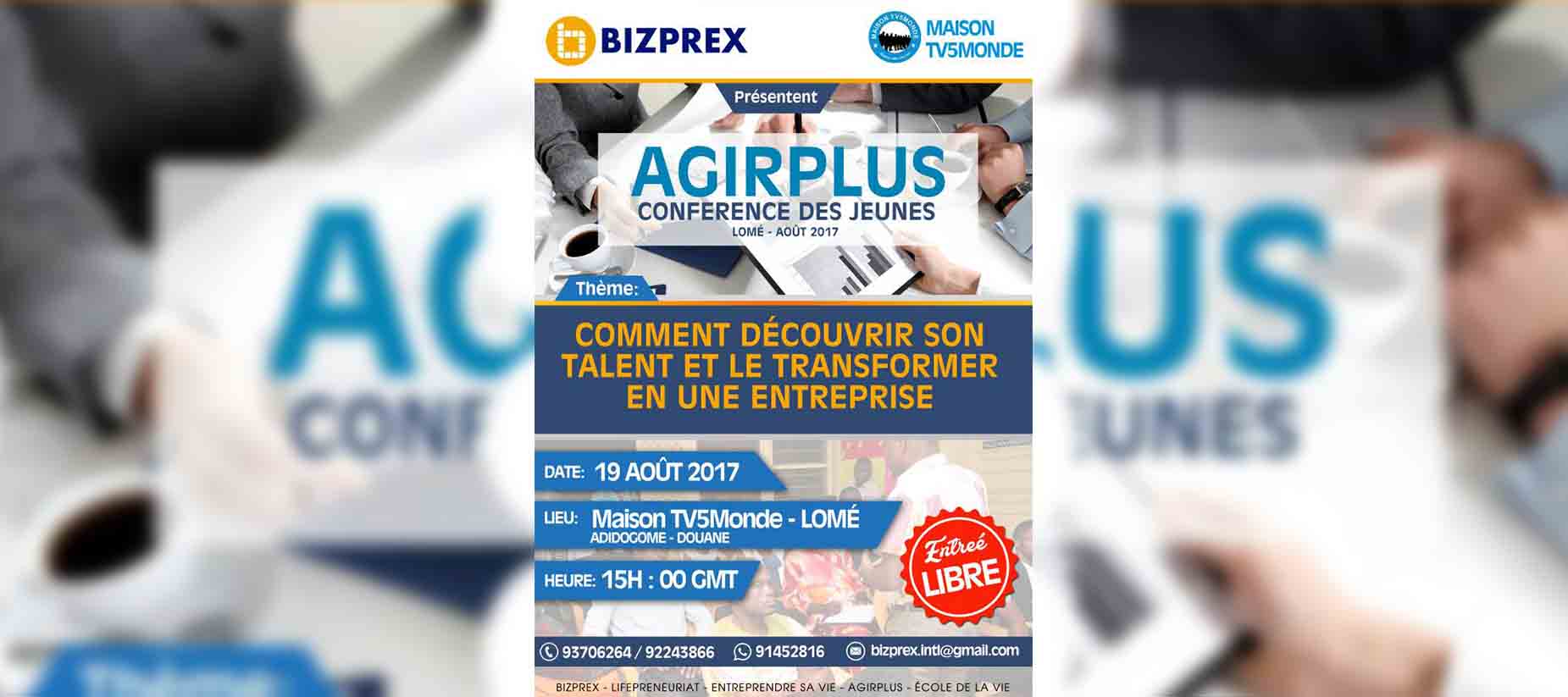 AGIRPLUS : "Comment découvrir son talent et le transformer en une Entreprise"