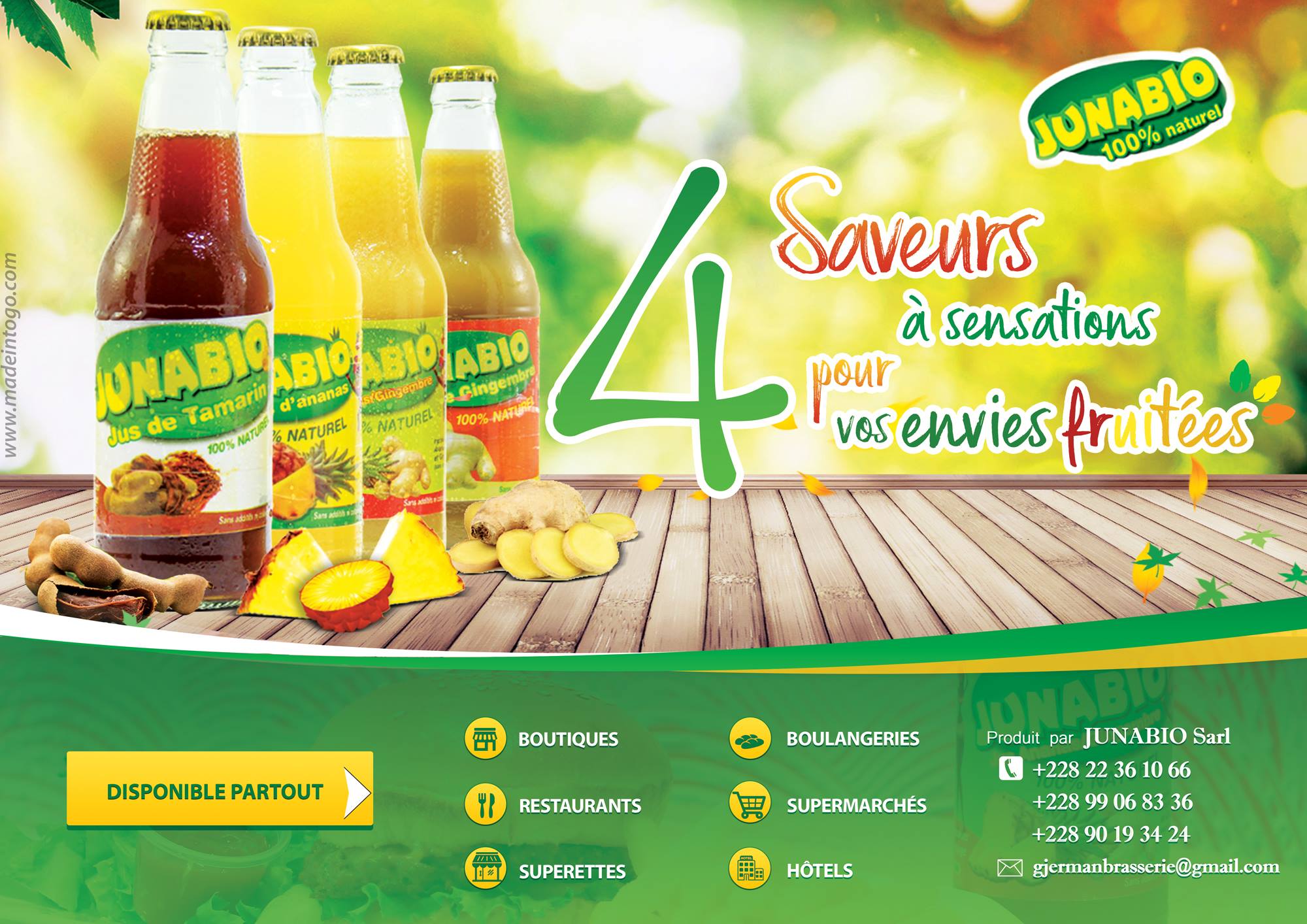 JUNABIO, LE JUS DE FRUIT MADE IN TOGO