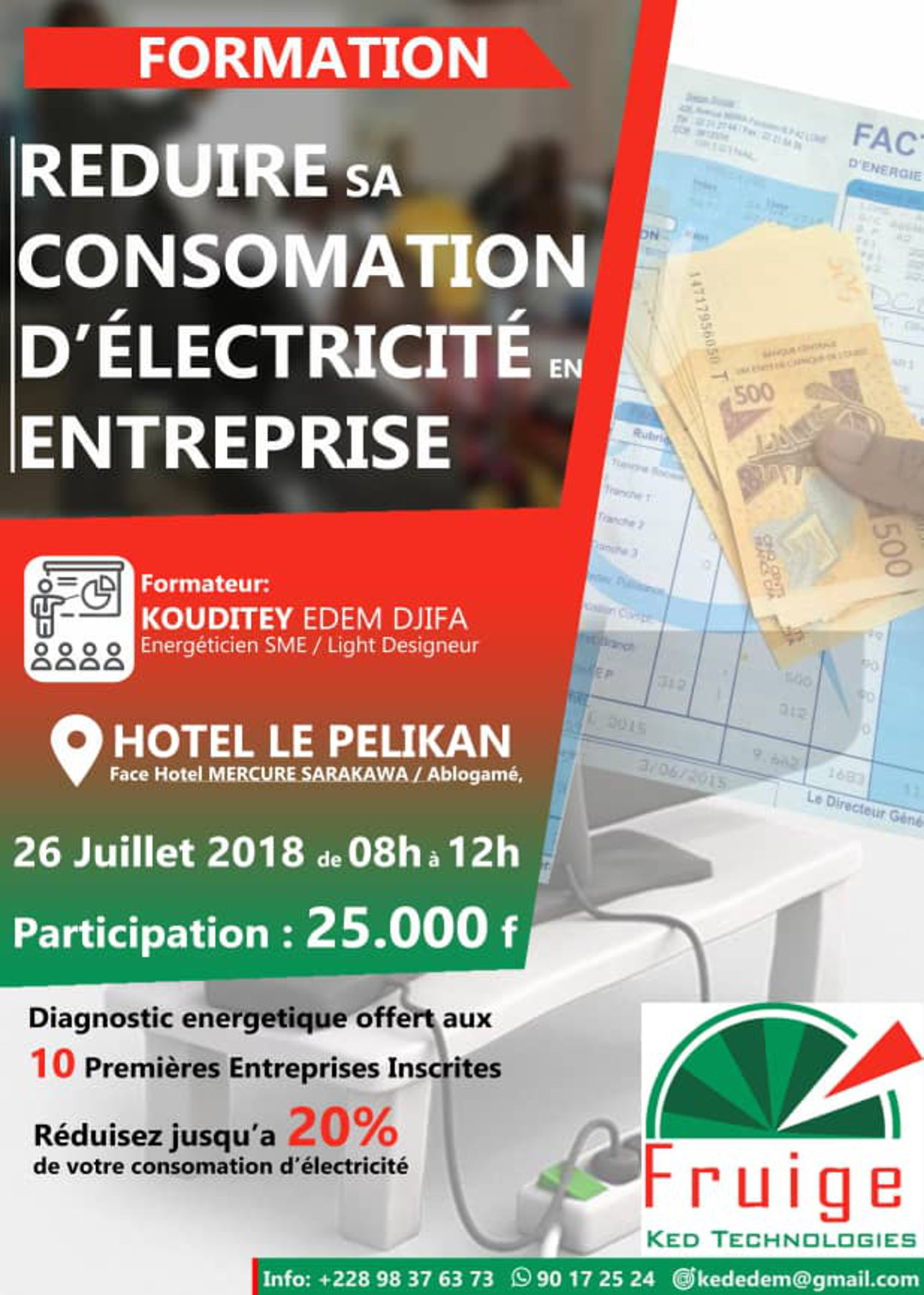 FORMATION : REDUIRE SA CONSOMMATION D'ELECTRICITE EN ENTREPRISE