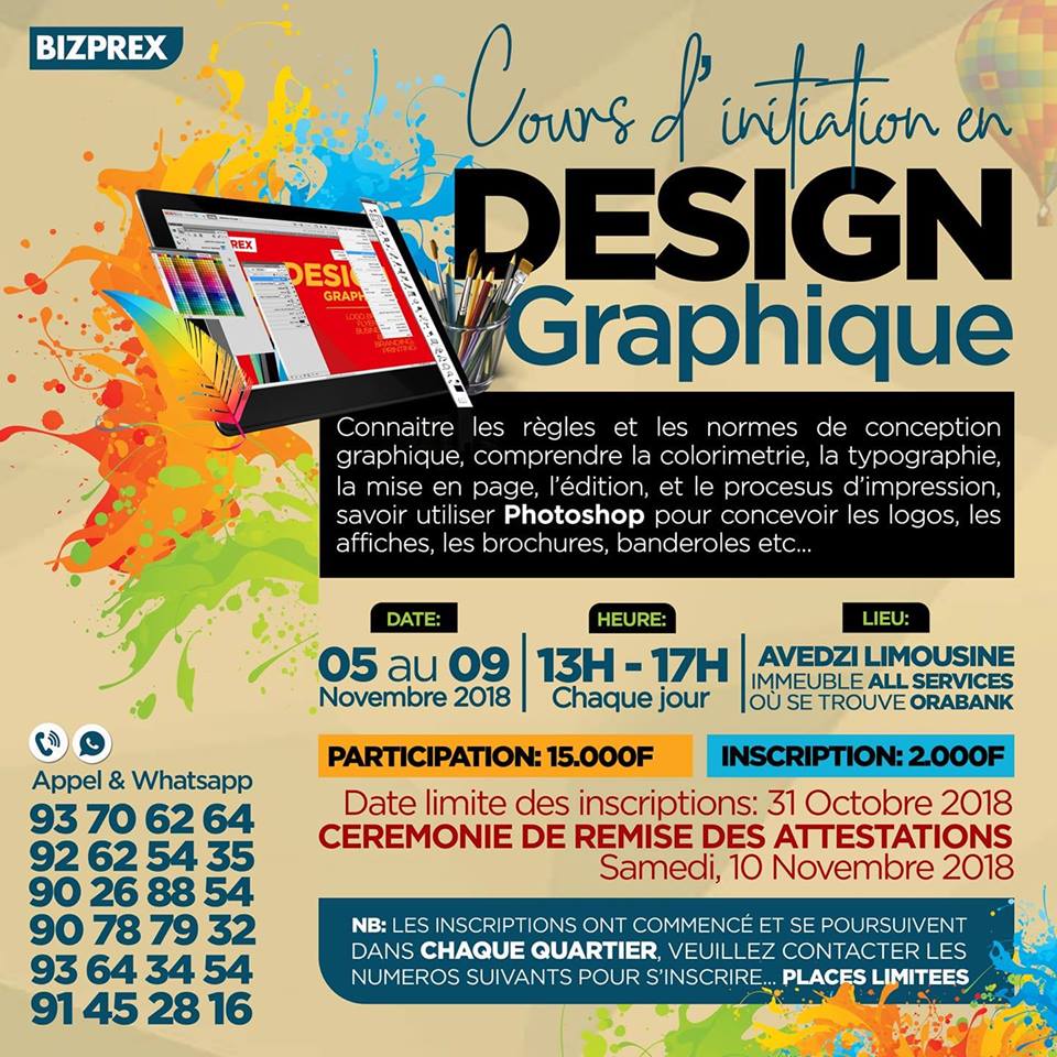 COURS D’INITIATION EN DESIGN GRAPHIQUE / INFOGRAPHIE