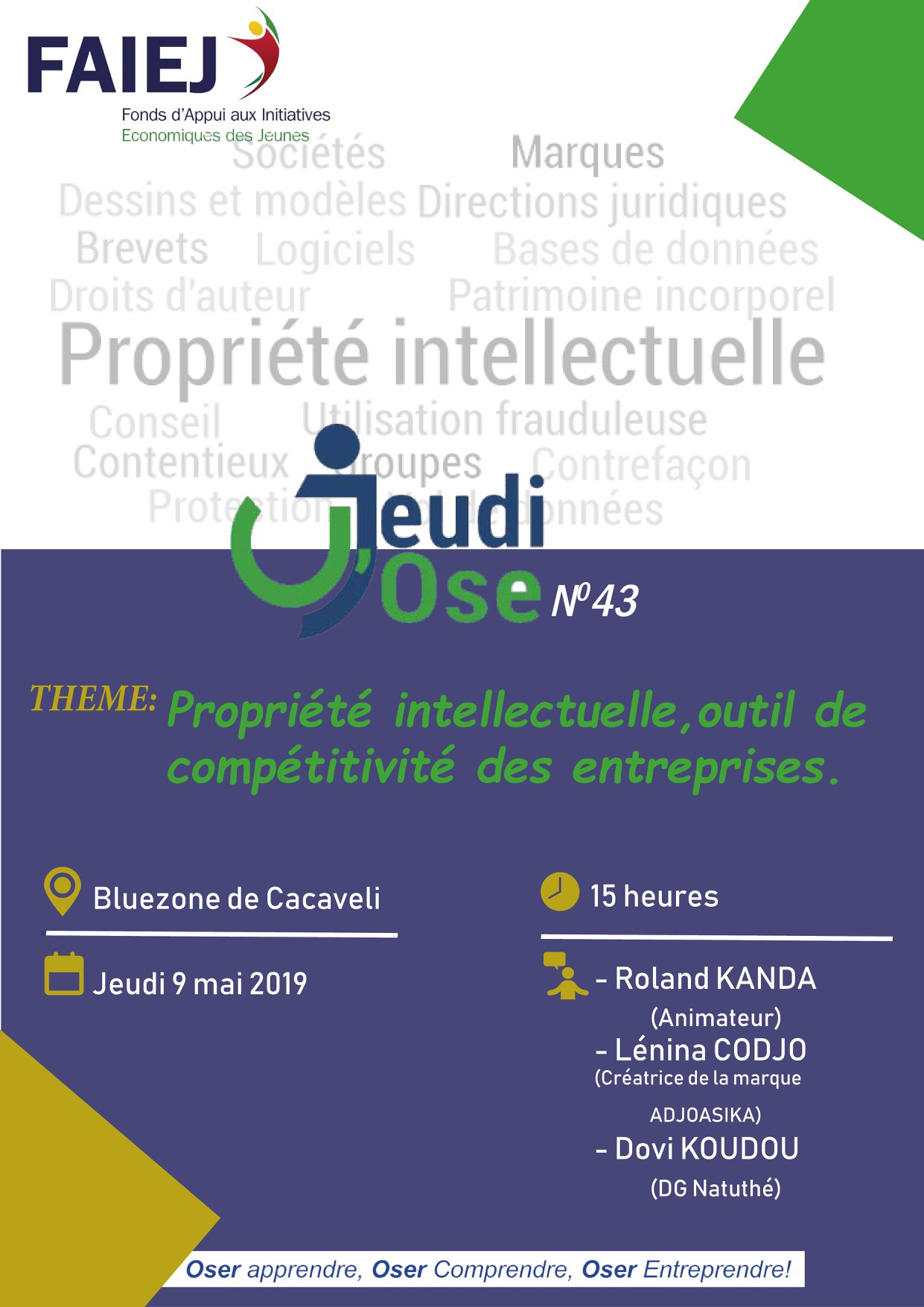 JEUDI D'OSE N°43 : Propriété intellectuelle, outil de compétitivité des entreprises