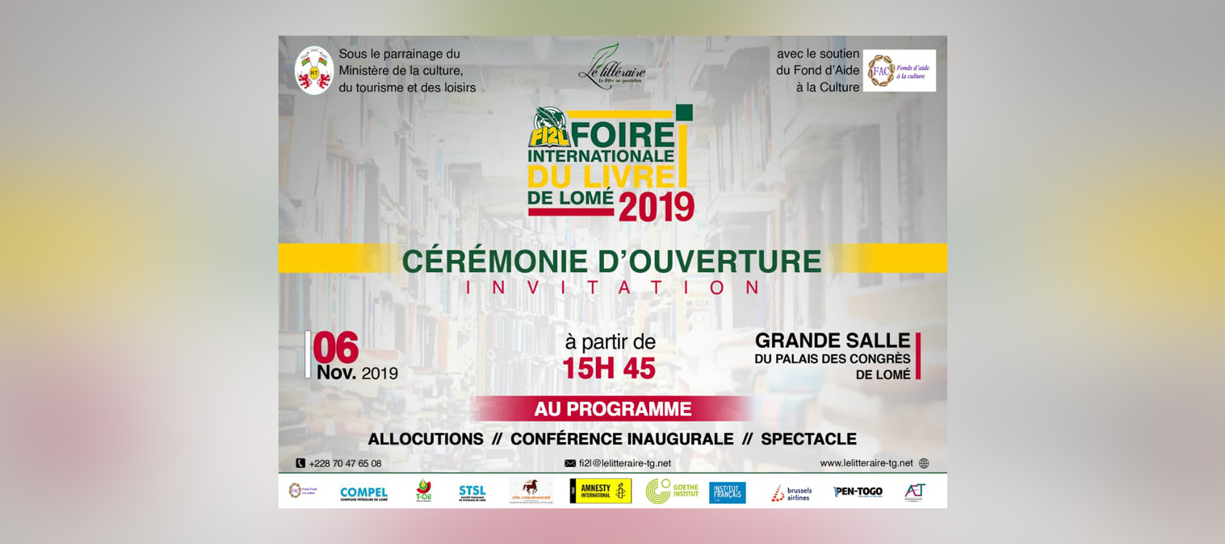 Foire Internationale du Livre de Lomé (FI2L) – Édition 2019