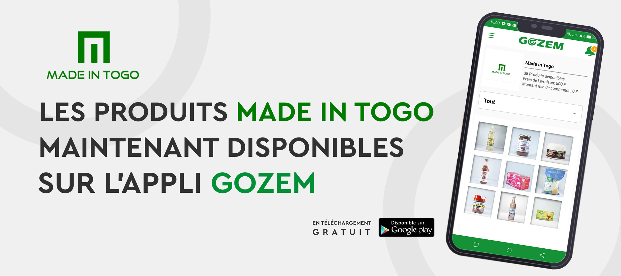 Bonne Nouvelle : Les produits Made in Togo débarquent sur le Shop de l’appli Gozem.